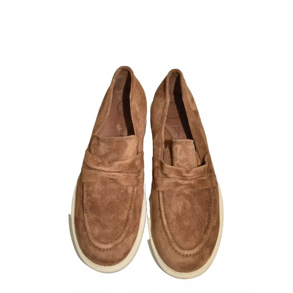 $480 Paul Green Sadie Loafer PLATFORM SLIP ON SHOES TOFFEE SUEDE 7 US (TD10)